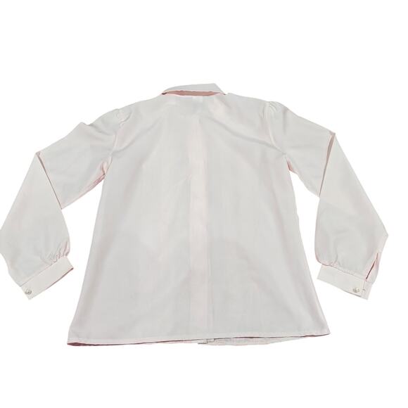 Vintage Rhapsody Powder Pink Blouse with Lace Collar Womens Small - Picture 4 of 4